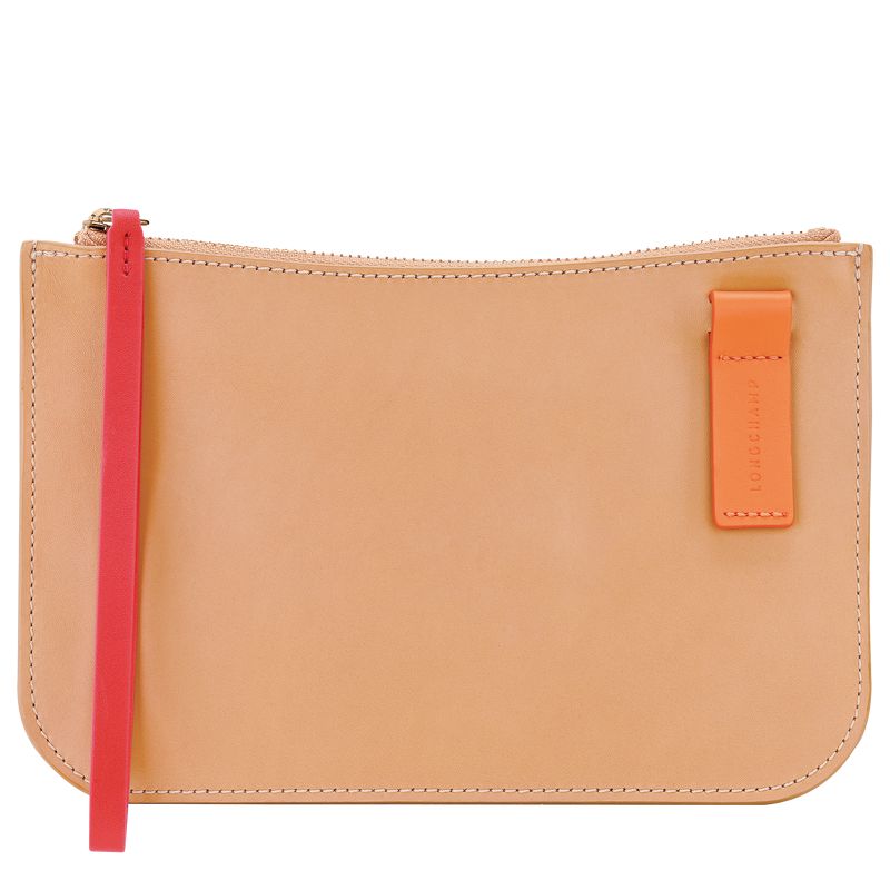 Women Longchamp Le Foulonné Pouch Orange | Thailand-421NZXAVF