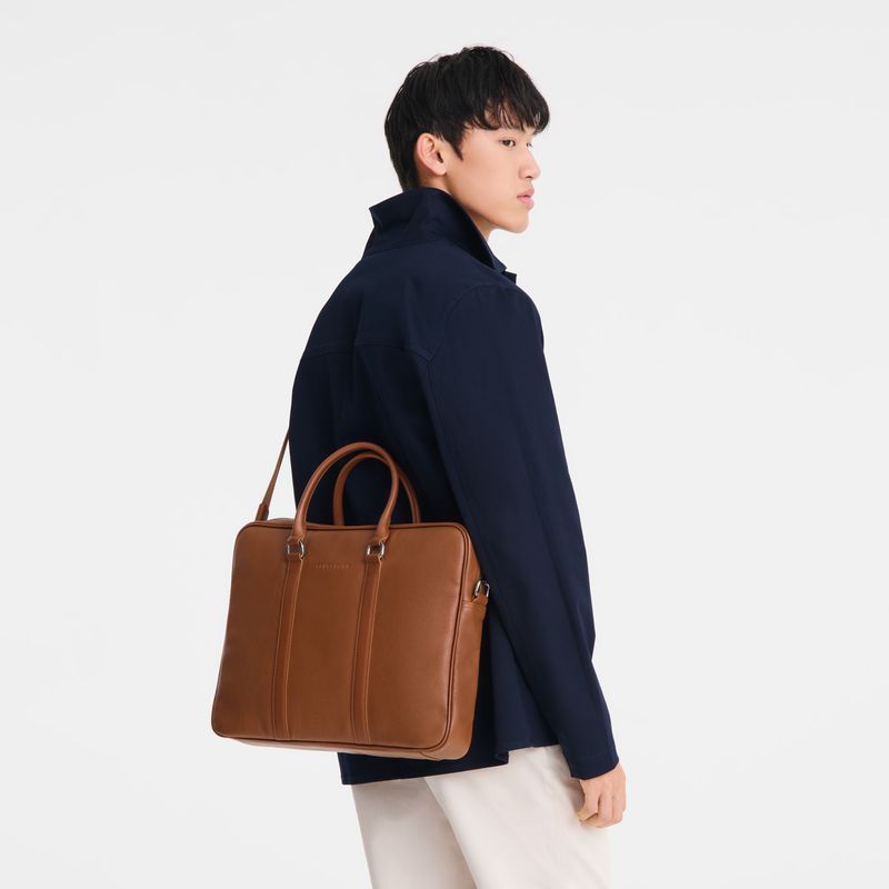 Women Longchamp Le Foulonné S Briefcase Brown | Thailand-216WPHVTO