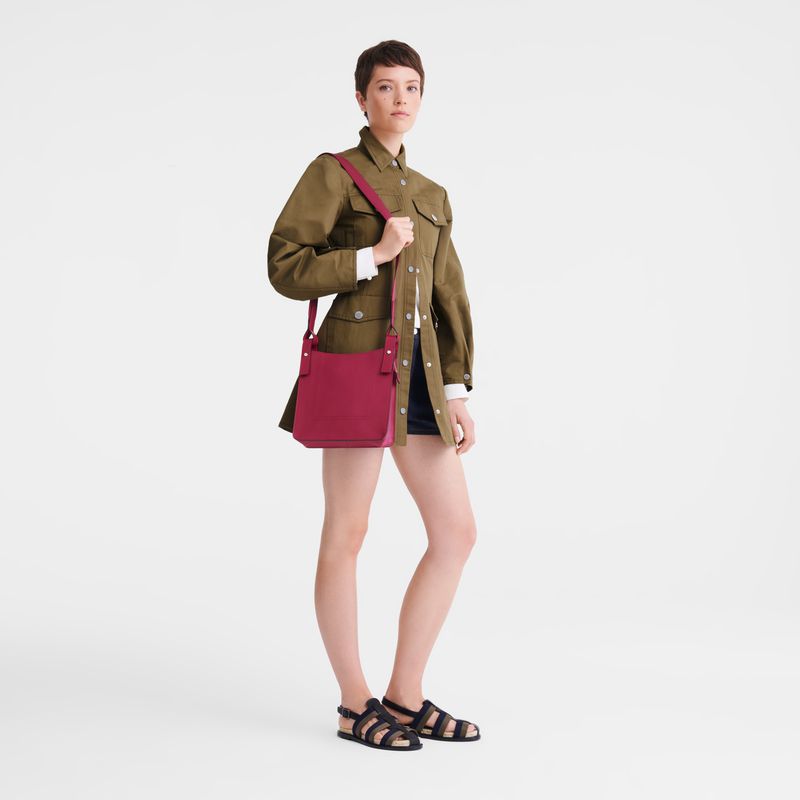 Women Longchamp Le Foulonné S Crossbody Bag Dark Pink | Thailand-035KSOMHX