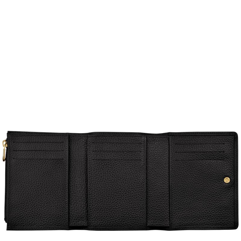 Women Longchamp Le Foulonné Wallet Black | Thailand-943DJPSGR