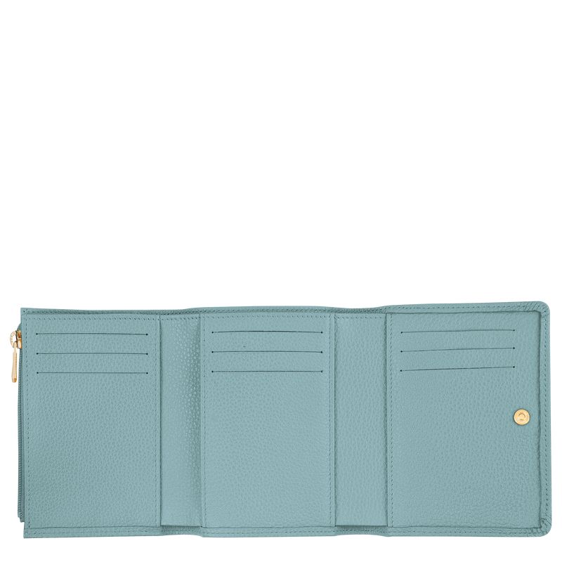 Women Longchamp Le Foulonné Wallet Blue | Thailand-056WNTMJP