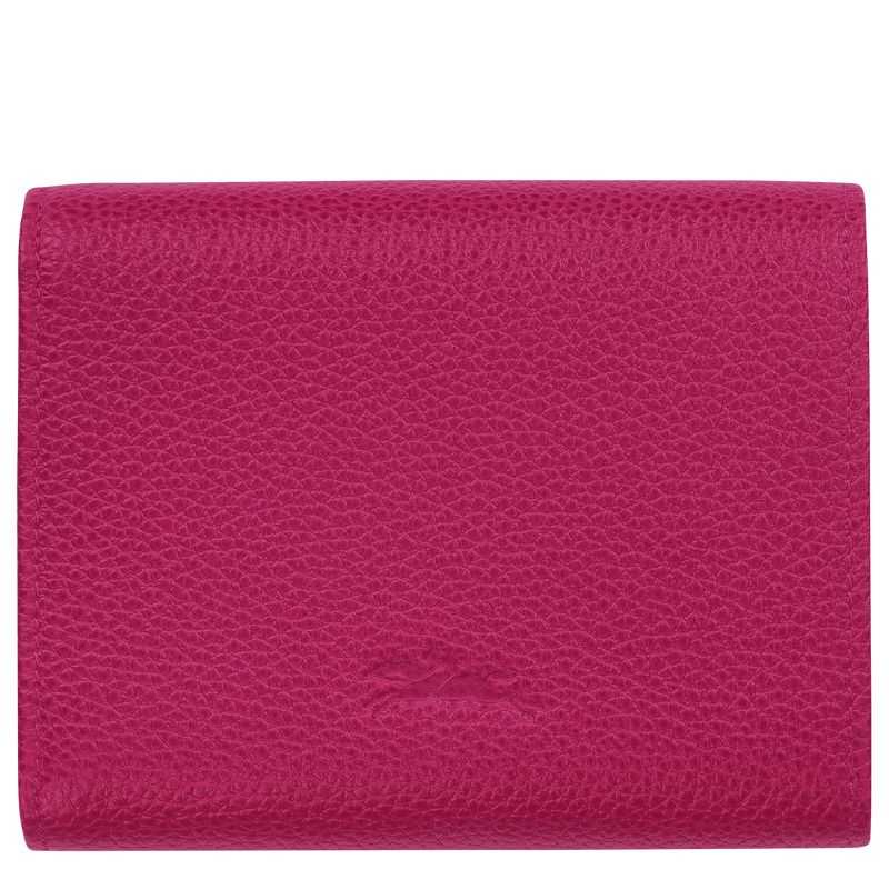 Women Longchamp Le Foulonné Wallet Dark Pink | Thailand-624LOMZDJ