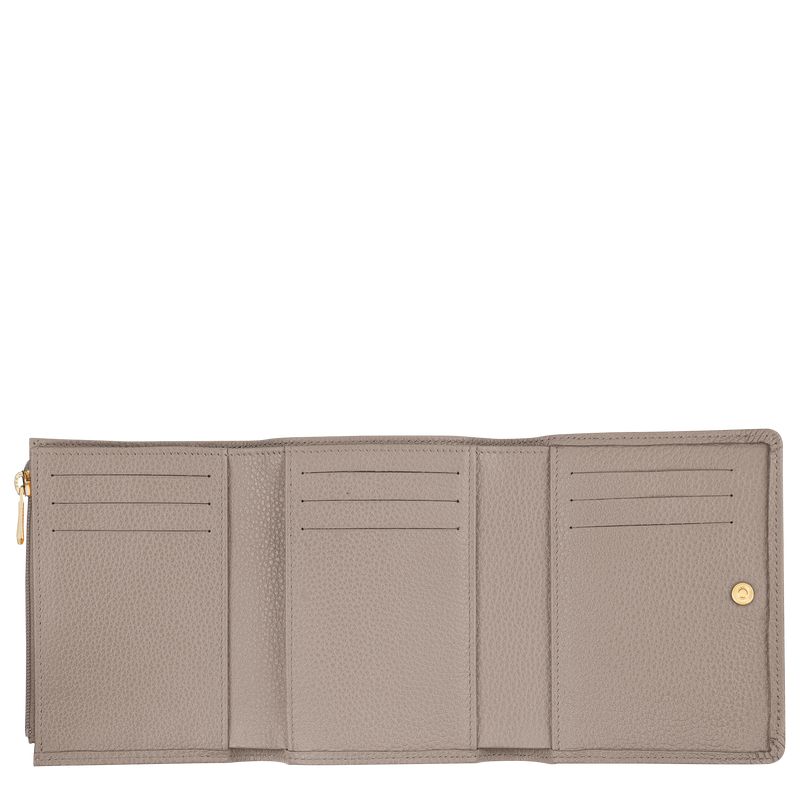 Women Longchamp Le Foulonné Wallet Grey | Thailand-457QGYSIO
