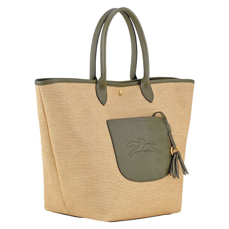 Women Longchamp Le Pliage Collection L Basket Tote Bag Brown / Olive | Thailand-368YFSOBI