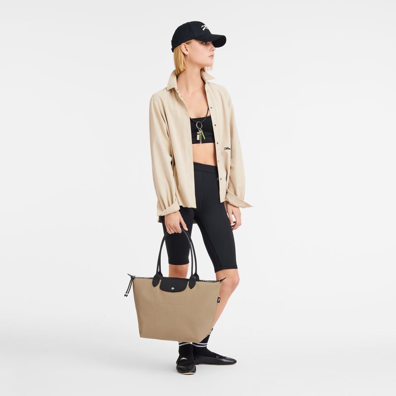 Women Longchamp Le Pliage Energy L Tote Bag Beige | Thailand-253LGBUKA
