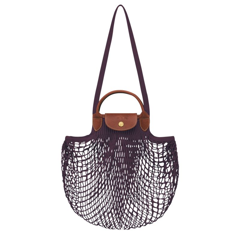 Women Longchamp Le Pliage Filet L Mesh Bag Dark Purple | Thailand-681IVLDZK