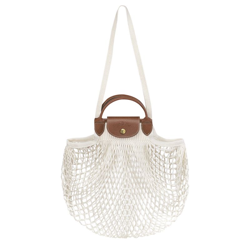 Women Longchamp Le Pliage Filet L Mesh Bag Cream | Thailand-584OSWVHN