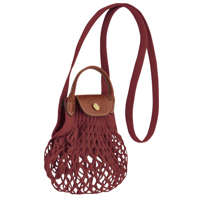 Women Longchamp Le Pliage Filet Xs Mesh Bag Dark Red | Thailand-519XETGKB