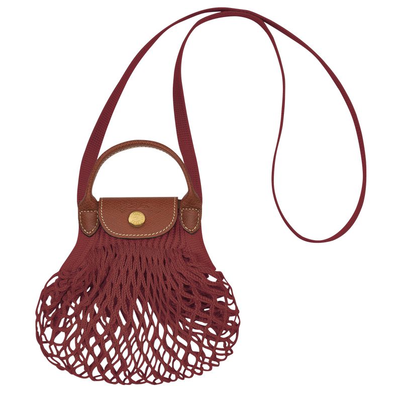 Women Longchamp Le Pliage Filet Xs Mesh Bag Dark Red | Thailand-519XETGKB