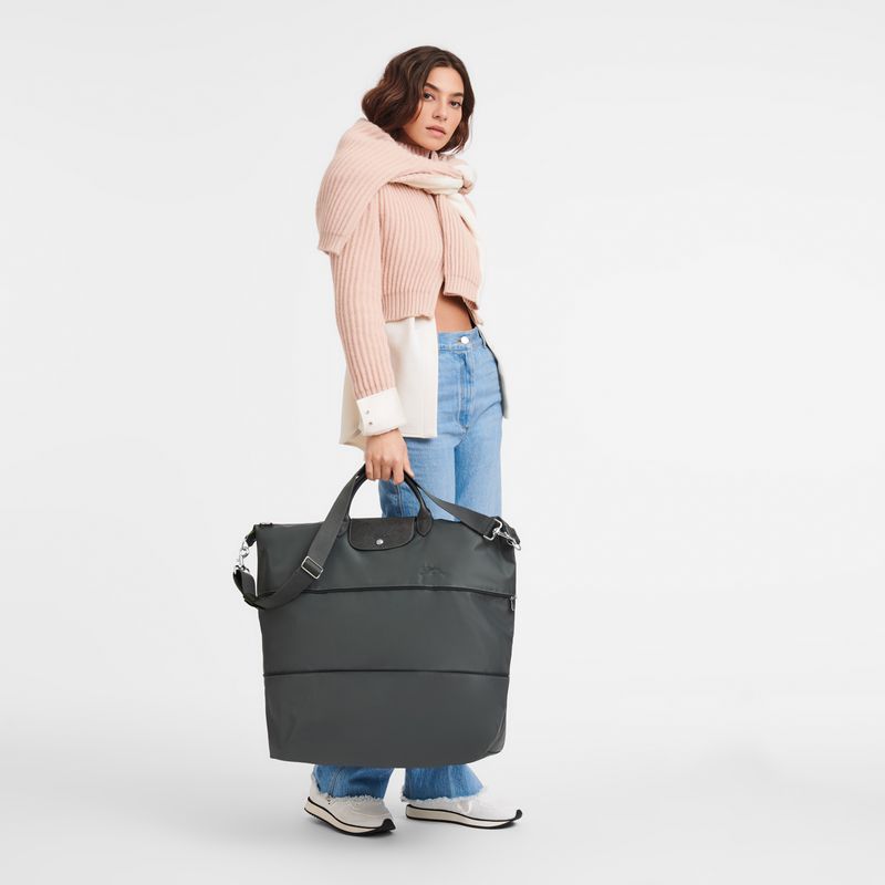 Women Longchamp Le Pliage Green Expandable Travel Bag Deep Grey | Thailand-710JQEWMB