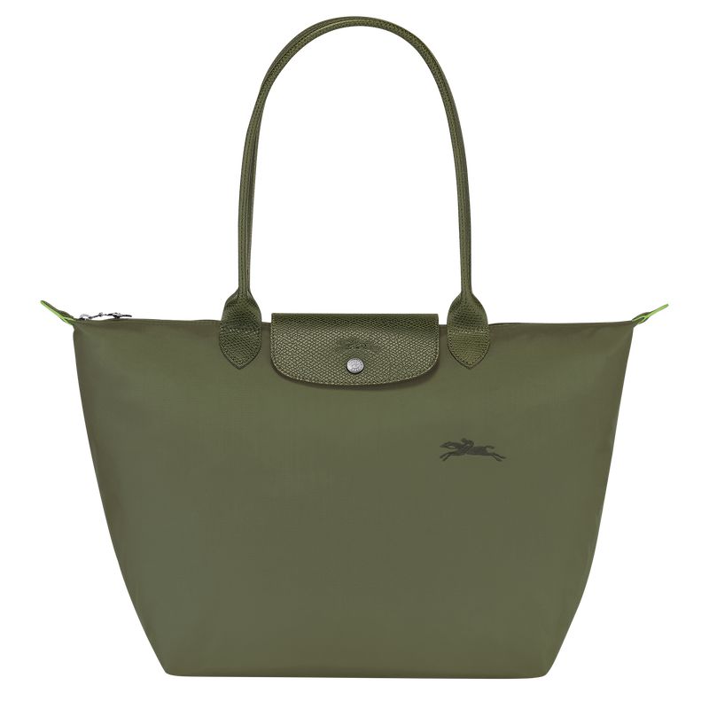Women Longchamp Le Pliage Green L Tote Bag Dark Green | Thailand-142CEASXD
