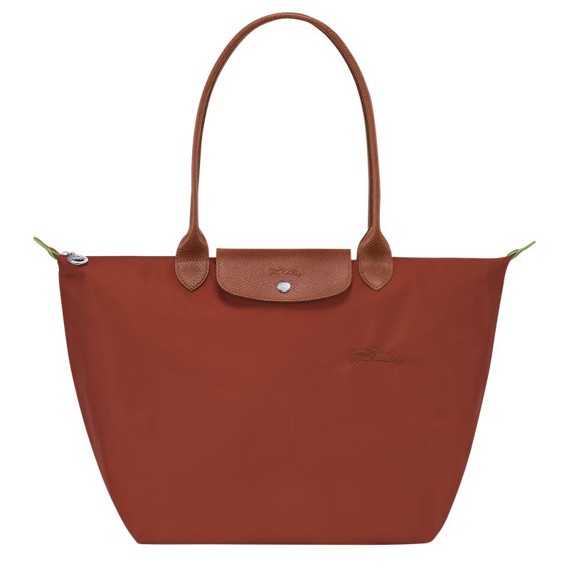 Women Longchamp Le Pliage Green L Tote Bag Brown | Thailand-743YFOVUW