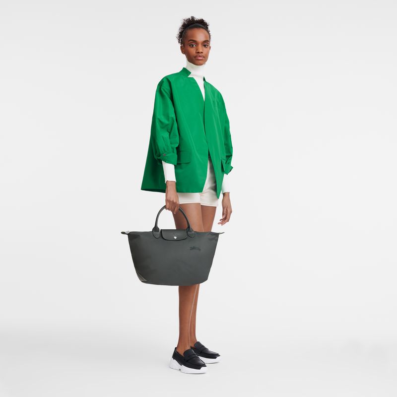 Women Longchamp Le Pliage Green M Handbag Deep Grey | Thailand-206RMGAIC