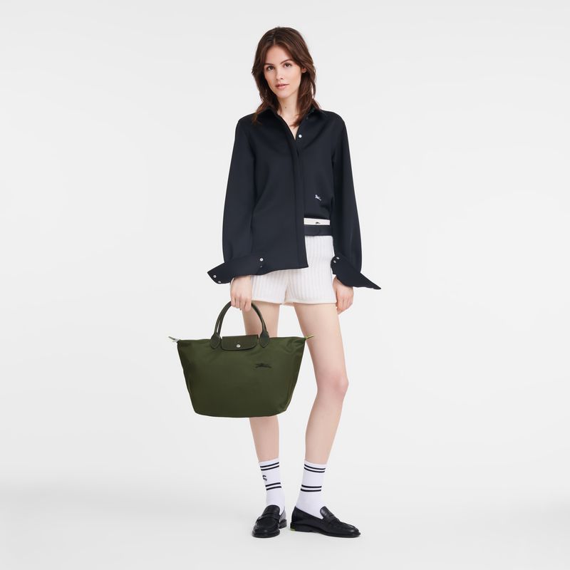 Women Longchamp Le Pliage Green M Handbag Dark Green | Thailand-718YQRALN