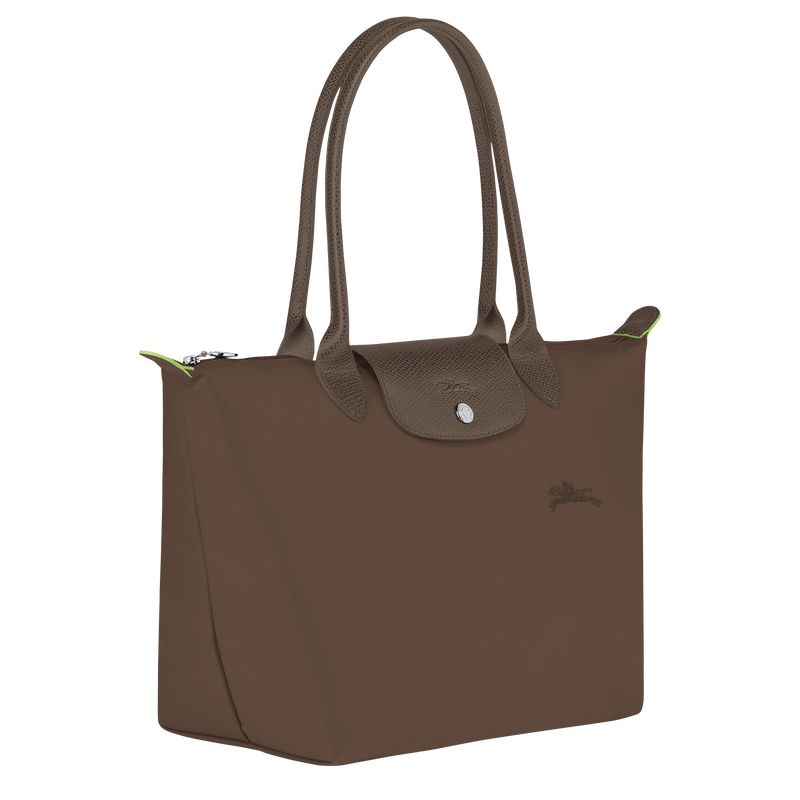 Women Longchamp Le Pliage Green M Tote Bag Dark Brown | Thailand-045HLXKMF