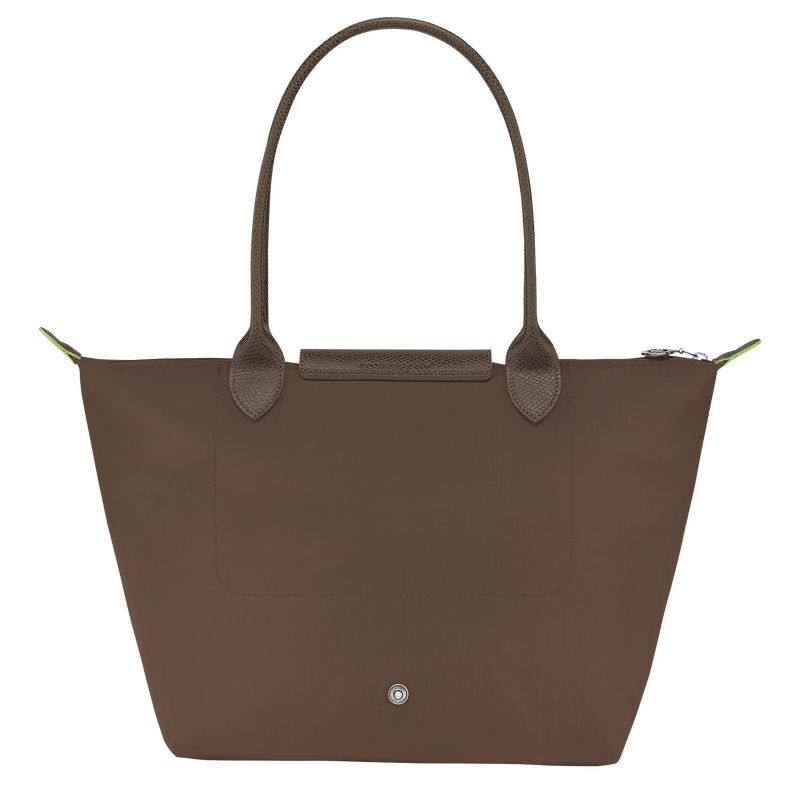 Women Longchamp Le Pliage Green M Tote Bag Dark Brown | Thailand-045HLXKMF