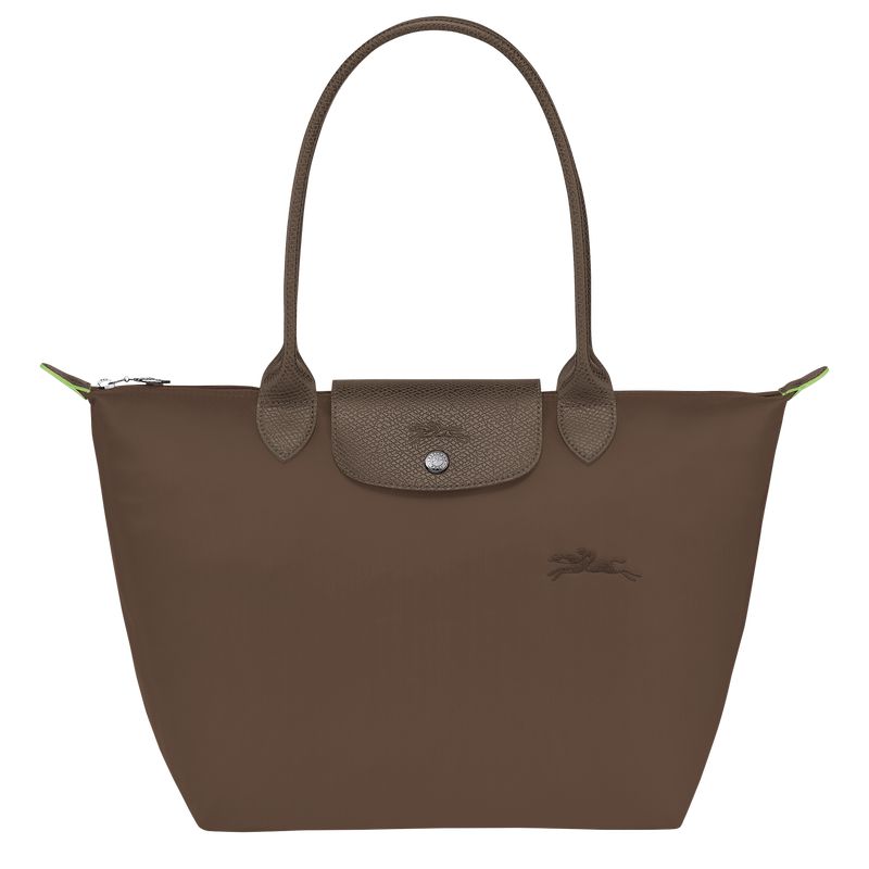 Women Longchamp Le Pliage Green M Tote Bag Dark Brown | Thailand-045HLXKMF