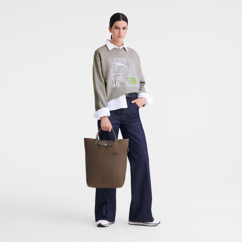 Women Longchamp Le Pliage Green M Tote Bag Dark Brown | Thailand-962TPVHYQ