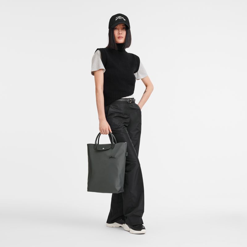 Women Longchamp Le Pliage Green M Tote Bag Deep Grey | Thailand-160TGMUFQ
