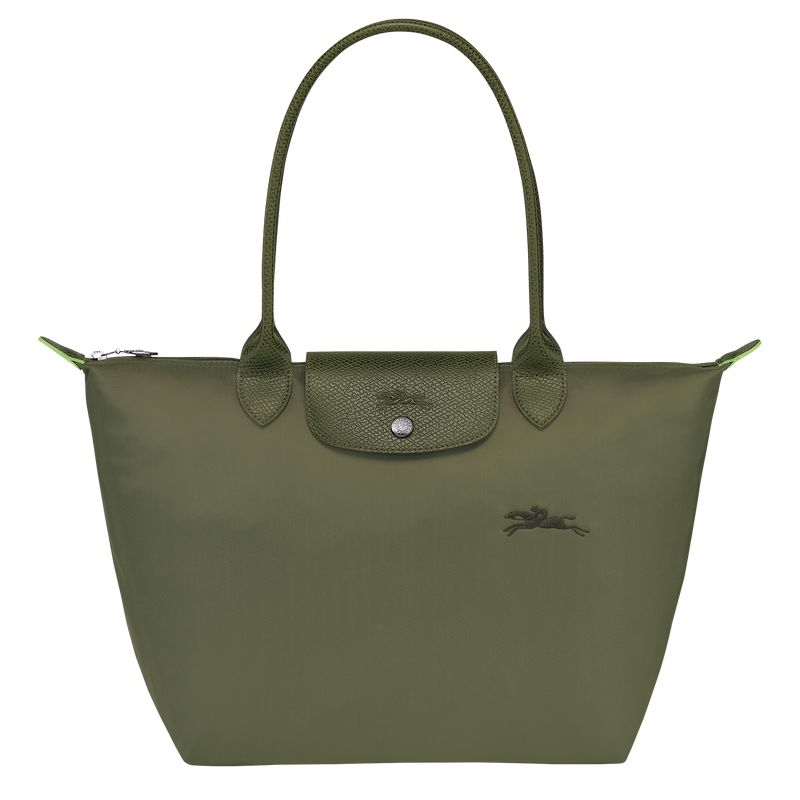 Women Longchamp Le Pliage Green M Tote Bag Dark Green | Thailand-829KTOVNZ