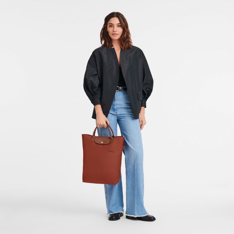 Women Longchamp Le Pliage Green M Tote Bag Brown | Thailand-624ZGTFJW