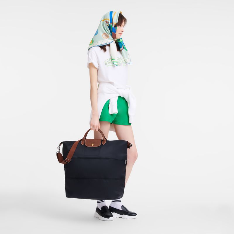 Women Longchamp Le Pliage Original Expandable Travel Bag Black | Thailand-962LVWXAE