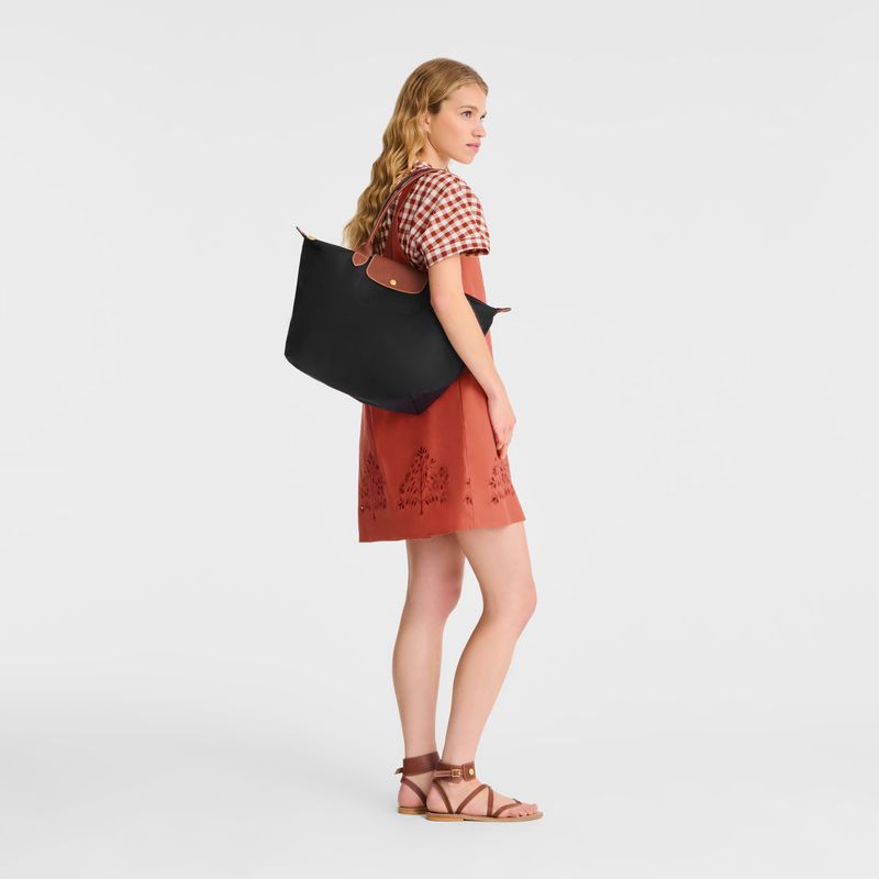 Women Longchamp Le Pliage Original L Tote Bag Black | Thailand-302OVQFAN