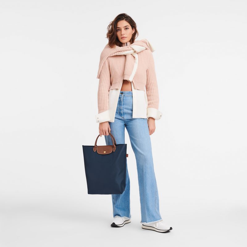 Women Longchamp Le Pliage Original M Tote Bag Navy | Thailand-709GXRDFP