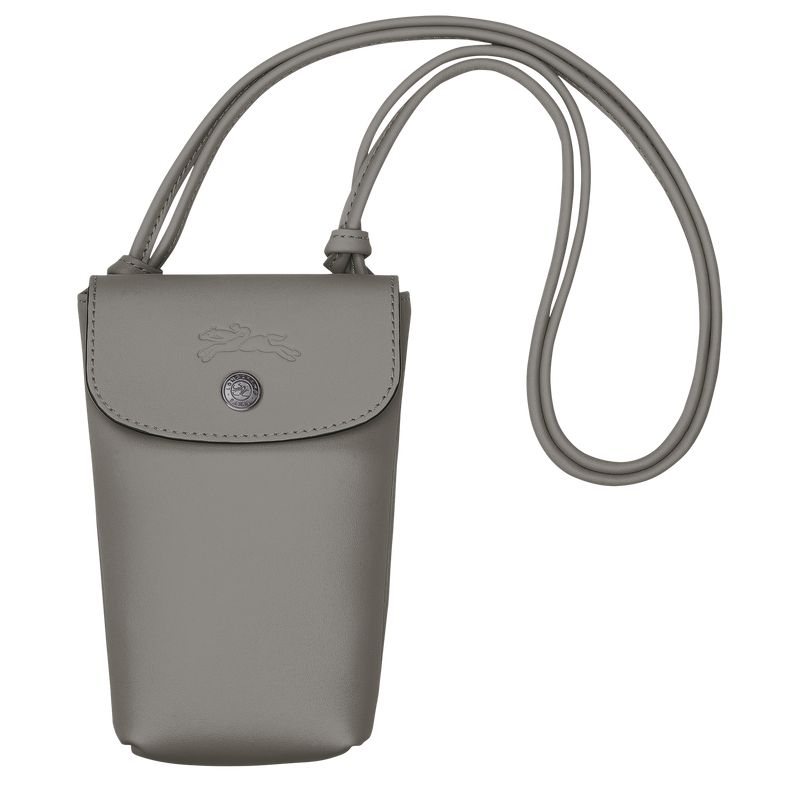 Women Longchamp Le Pliage Xtra With Leather Lace Phone Case Grey | Thailand-876ZSFGYL