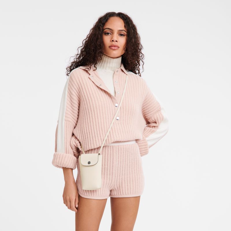 Women Longchamp Le Pliage Xtra With Leather Lace Phone Case Cream | Thailand-560UBCAFP