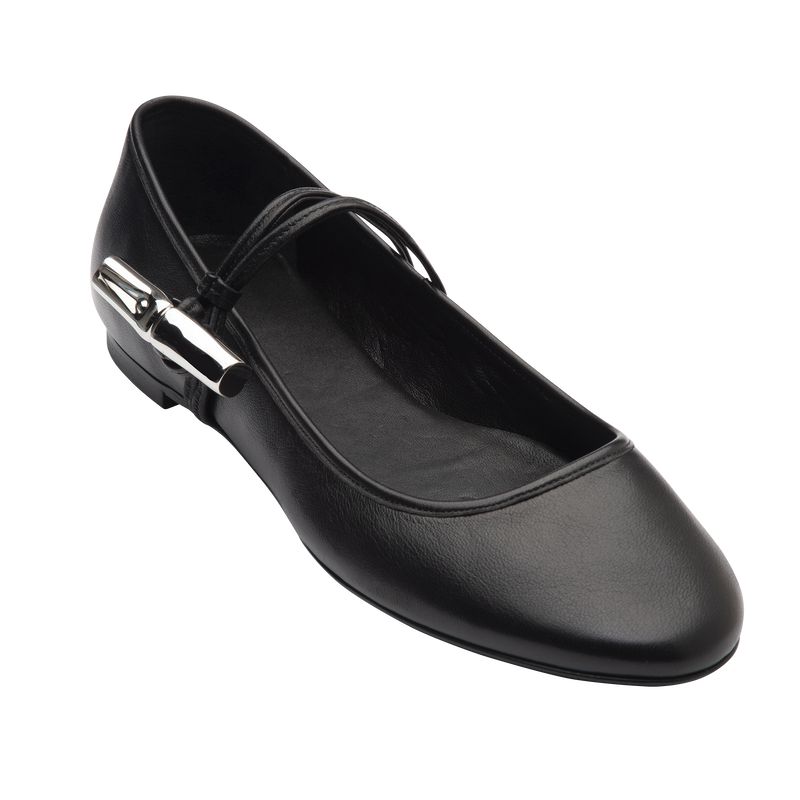 Women Longchamp Le Roseau Ballerinas Black | Thailand-107RPSYON
