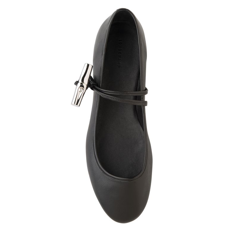 Women Longchamp Le Roseau Ballerinas Black | Thailand-107RPSYON
