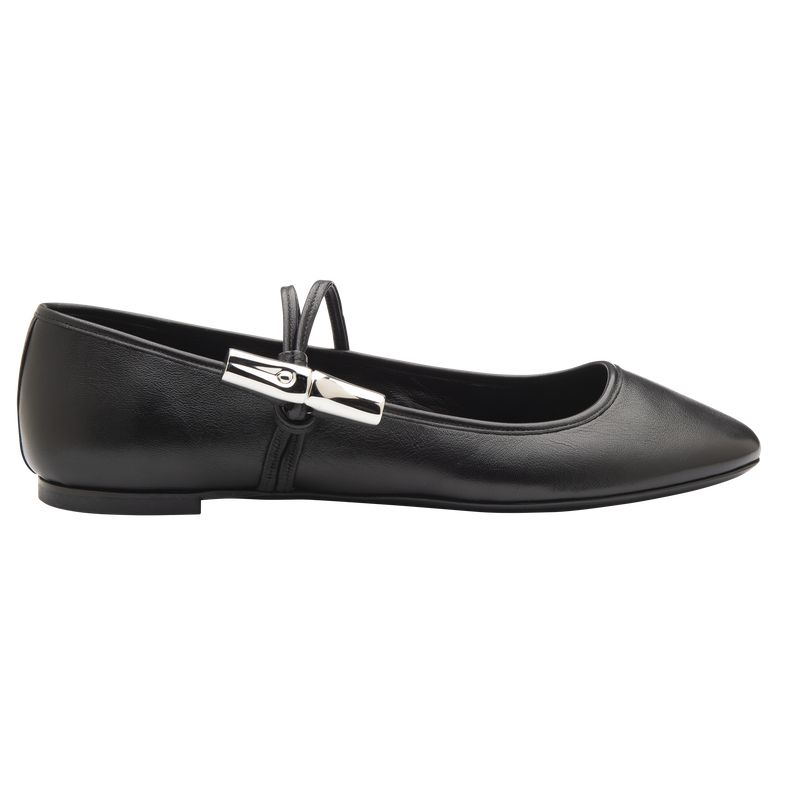 Women Longchamp Le Roseau Ballerinas Black | Thailand-107RPSYON