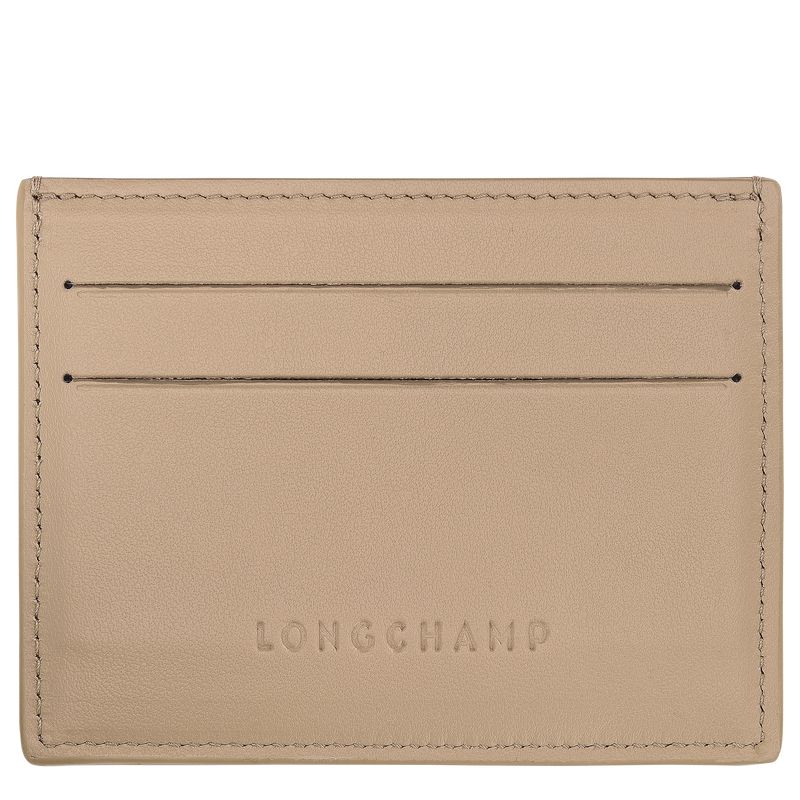 Women Longchamp Le Roseau Card Holder Beige | Thailand-394MSAJXP