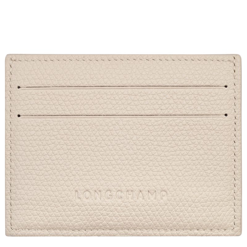 Women Longchamp Le Roseau Card Holder Beige | Thailand-137ENZYIQ