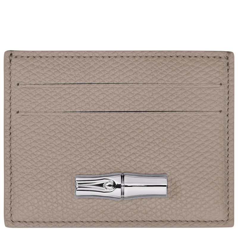 Women Longchamp Le Roseau Card Holder Beige | Thailand-792WZXBJH