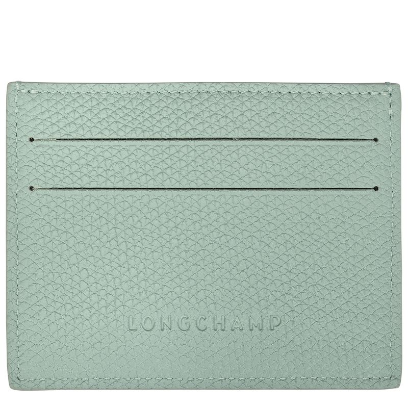 Women Longchamp Le Roseau Card Holder Blue Green | Thailand-325UTQLER