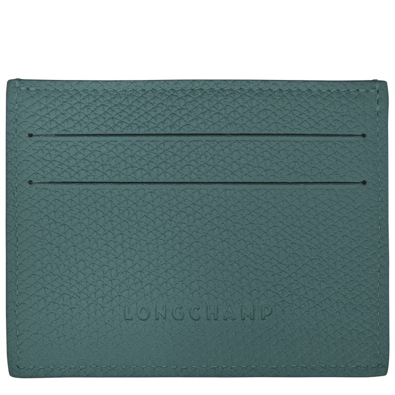 Women Longchamp Le Roseau Card Holder Blue Green | Thailand-906USONBF