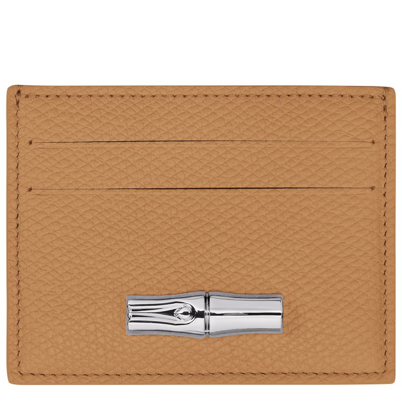 Women Longchamp Le Roseau Card Holder Brown | Thailand-218FBOQYK