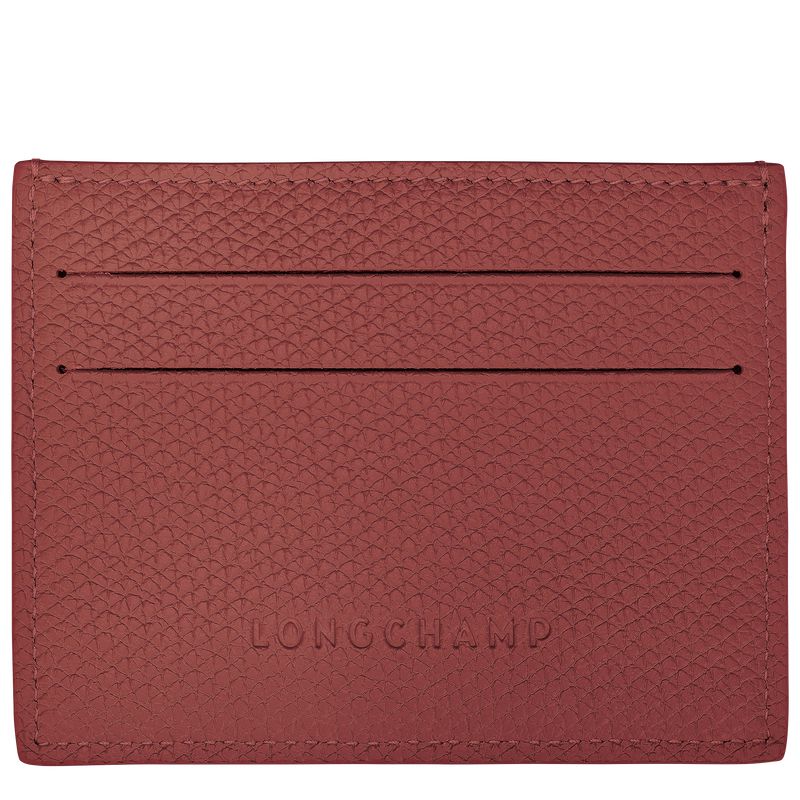 Women Longchamp Le Roseau Card Holder Brown | Thailand-476NVYODF