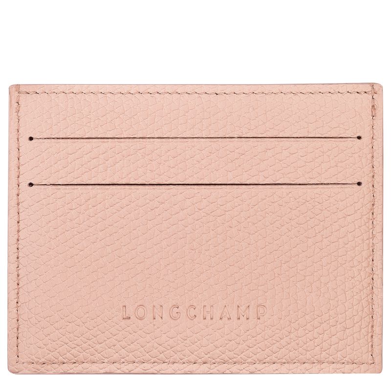 Women Longchamp Le Roseau Card Holder Rose | Thailand-203ZKIYUG