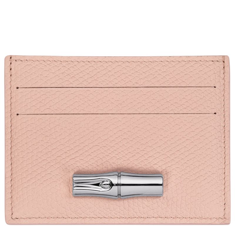 Women Longchamp Le Roseau Card Holder Rose | Thailand-203ZKIYUG