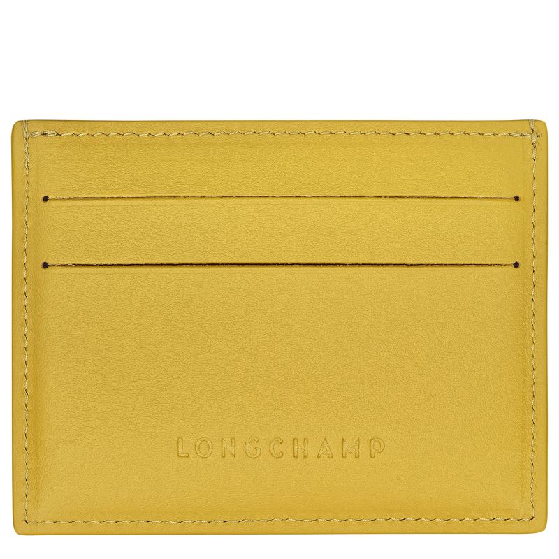 Women Longchamp Le Roseau Card Holder Yellow | Thailand-853ASVXWQ