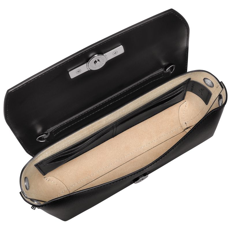 Women Longchamp Le Roseau Clutch Black | Thailand-561CEHUTK