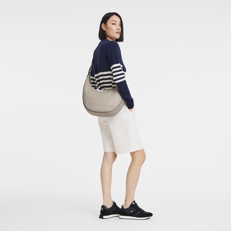 Women Longchamp Le Roseau Essential L Crossbody Bag Beige | Thailand-598YFEAVB