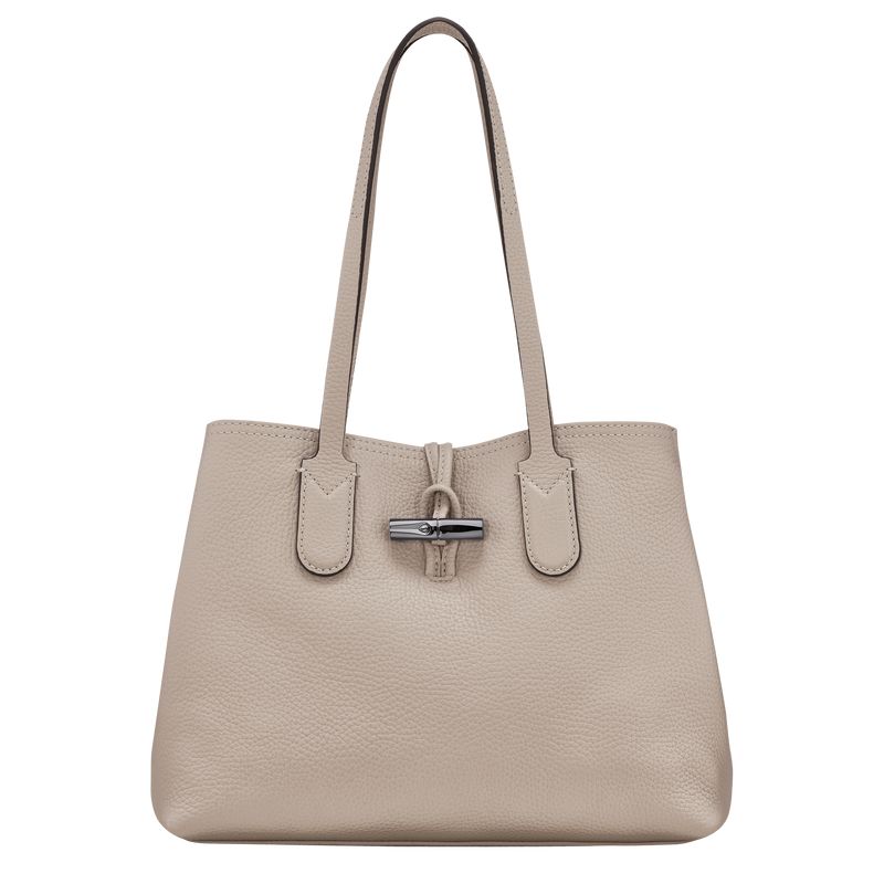 Women Longchamp Le Roseau Essential M Tote Bag Beige | Thailand-319AENTDK