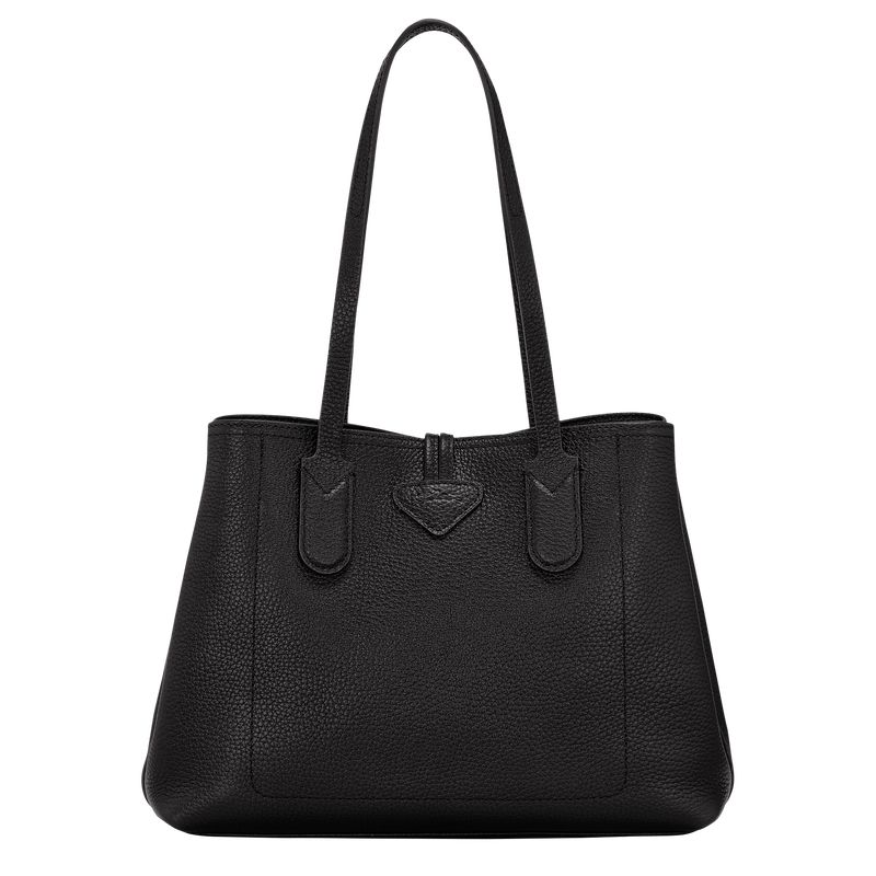 Women Longchamp Le Roseau Essential M Tote Bag Black | Thailand-941ZCBFSE