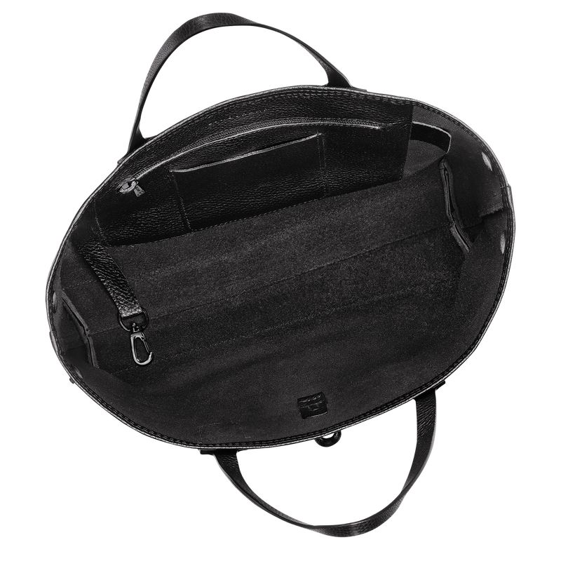 Women Longchamp Le Roseau Essential M Tote Bag Black | Thailand-941ZCBFSE