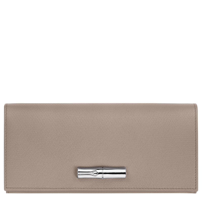Women Longchamp Le Roseau Flap Wallet Beige | Thailand-947HATGJN