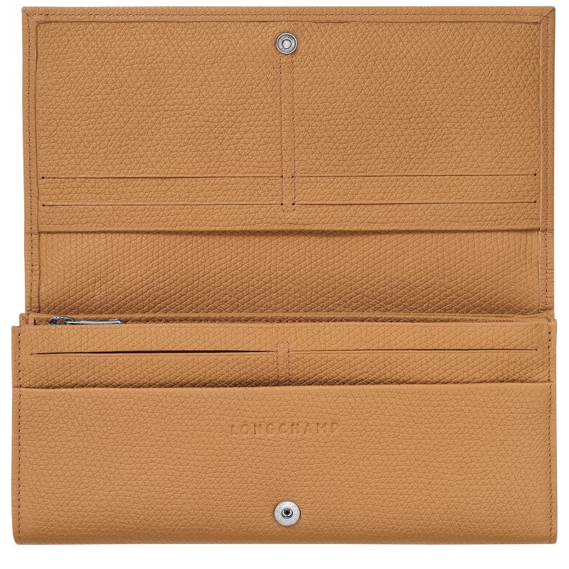 Women Longchamp Le Roseau Flap Wallet Brown | Thailand-584FLBWHA